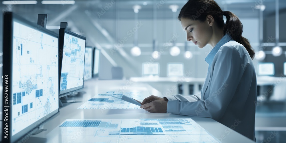 Poster Automation in a White Factory, Where a Woman and a Robot Collaborate Efficiently Using Computers in a High-Tech Industrial Setting