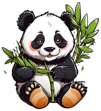 Playful Cute Little Panda Vector Illustration Cartoon Transparent Stickers