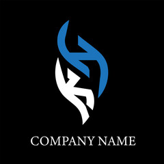 Obraz premium KH letter logo design on black background. KH creative initials letter logo concept. KH letter design. 