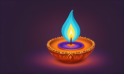 Fototapeta premium Diwali Festival Cute 3D Art Animated Graphic, Invitation Card Banner Website Design Background - ai generated