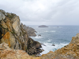 Fototapeta premium Cliffs of cape Penas landscape, Asturias, Spain