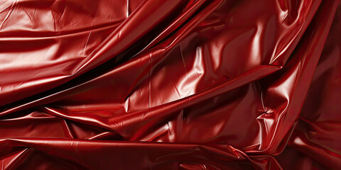 texture of red wrinkled plastic film for packaging