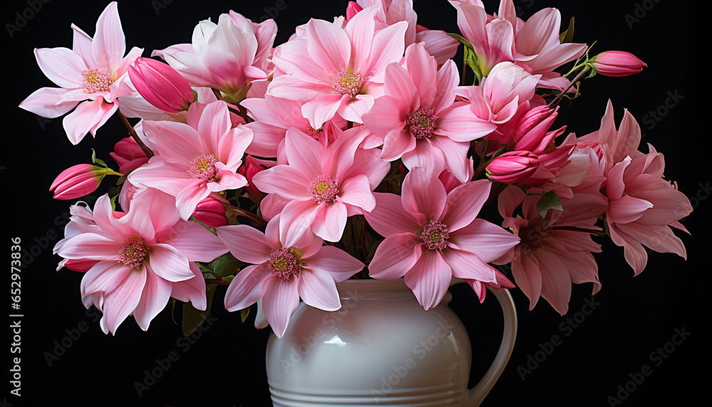 Poster Freshness and beauty in nature blossom with pink flower petals generated by AI