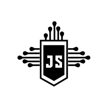 JS letter logo design on white background. JS creative initials letter logo concept. JS letter design.
