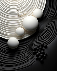 texture circles in white and black colors. abstract and still life. minimalism style. modern...