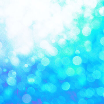 Blue bokeh square background with copy space for text or image, Usable for banner, poster, cover, Ad, events, party, sale,  and various design works