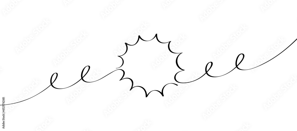 Poster continuous smooth line drawing of speech bubble in linear style drawn by hand. line chat bubble on w