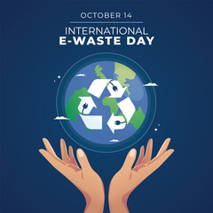 International E-Waste Day vector design template good for celebration usage. e waste vector illustration. flat design. vector eps 10.