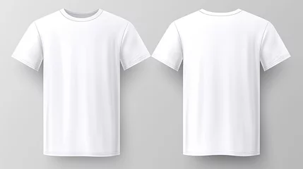 Fotobehang White t-shirt mockup hanging realistic, template design © Sasint