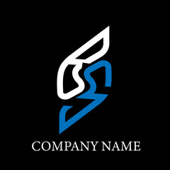 BS letter logo design on black background. BS creative initials letter logo concept. BS letter design.
