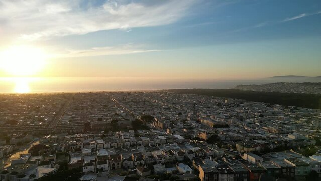 Sunset in the Sunset District, San Francisco