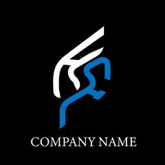 HF letter logo design on black background. HF creative initials letter logo concept. HF letter design.
