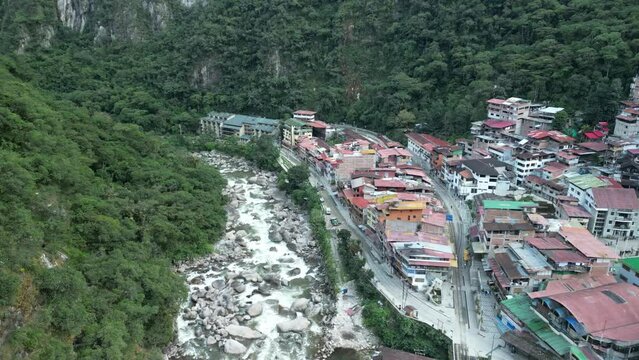 Aerial image of the city of aguas Calientes #05