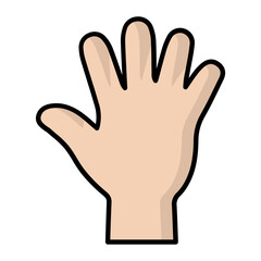 Raise Hand Line Color Icon