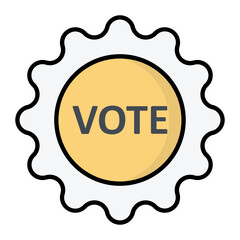 Vote Badge Line Color Icon