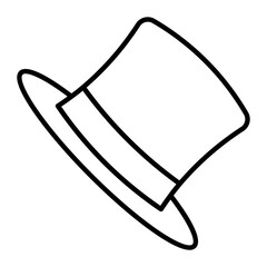 Top Hat Outline Icon
