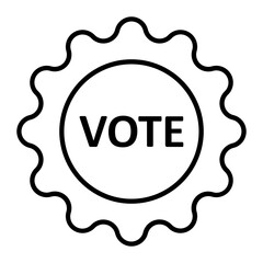 Vote Badge Outline Icon