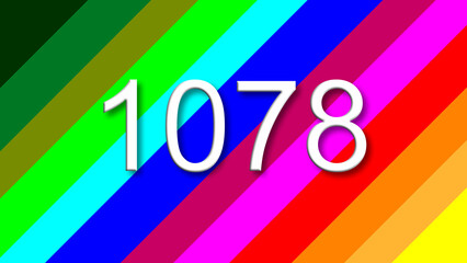 1078 colorful rainbow background year number