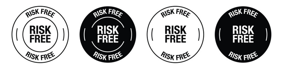 Risk free rounded vector symbol set - obrazy, fototapety, plakaty