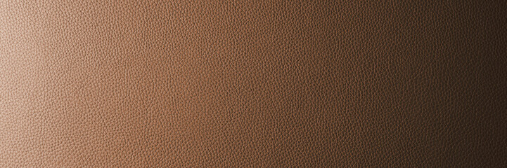 Abstract background, wide banner with brown gradient leather texture. Genuine structure, luxury pattern. Gradient, wallpaper, panoramic, wide, web banner, design element, backdrop.