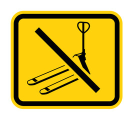 Prohibited Action Sign. Pallet Jack On White Background