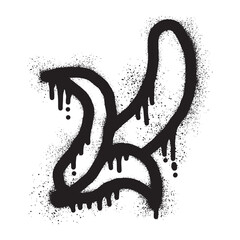 Banana graffiti with black spray paint