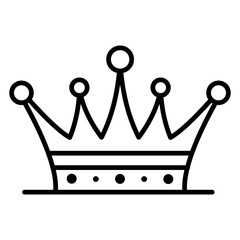 Queen or king crown symbol, elegant, Royal imperial coronation symbols, monarch majestic jewel. Isolated icon vector illustration.