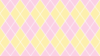 Fototapeta premium Pink and yellow argyle seamless geometric pattern