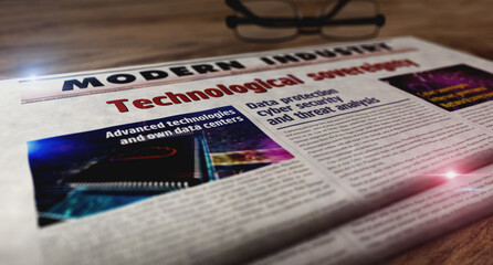 Technological sovereignty digital technology newspaper on table