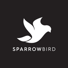 Sparrow logo design black and white vector