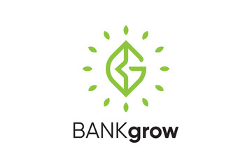 growth bank logo and glowing leaves