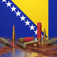 Flag of Bosnia and Herzegovina With Bullets