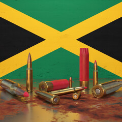 Flag of Jamaica With Bullets