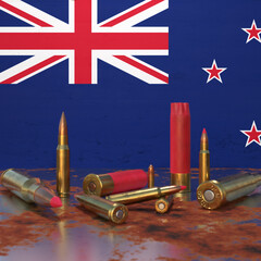 Flag of New Zealand With Bullets
