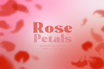 Rose Petals, tapeta, ilustracja, tło, gradient, lawenda, fiolet, kwiaty © Ewa