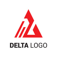 Triangle delta logo design vector - obrazy, fototapety, plakaty