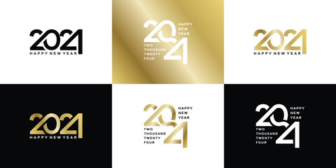 Collection of 2024 new year logo text symbol for calendar, flyer and banner design template