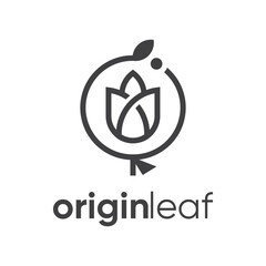 Origin flower leaf logo design vector