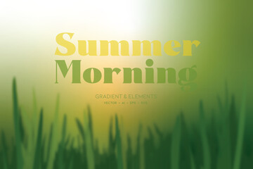 Summer Morning, decorative vector background. Background graphics with elements. - obrazy, fototapety, plakaty