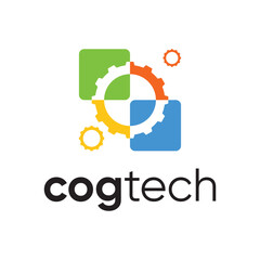 Cognitive gear logo design vector