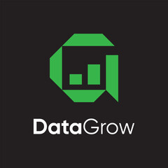 Data growth logo design vector