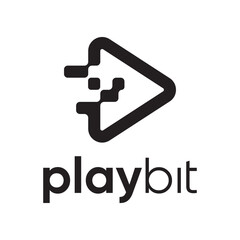 Play byte icon logo design vector