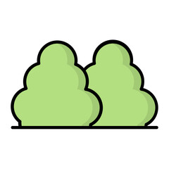 Grass Plant Line Color Icon