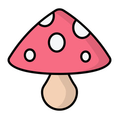 Mushroom Line Color Icon