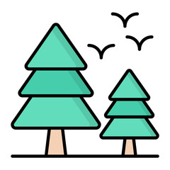 Tree Line Color Icon