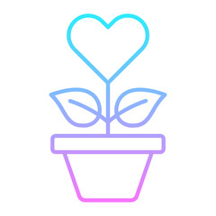 Heart Plant Gradient Icon
