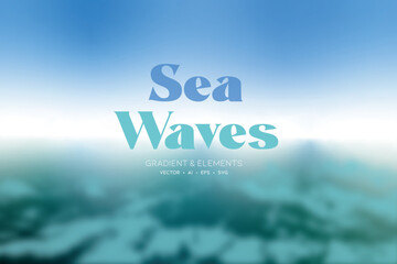 Sea Waves, decorative vector background. Background graphics with elements.