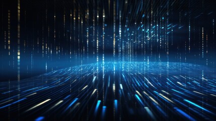 Digital Data Universe, Streams of Binary Code and Data Visualization