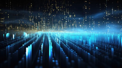 Digital Data Universe, Streams of Binary Code and Data Visualization