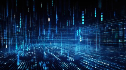 Digital Data Universe, Streams of Binary Code and Data Visualization